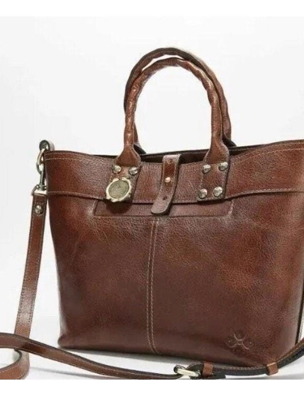 Patricia Nash CARDUCCI Leather Tote POCKET bag in Cognac